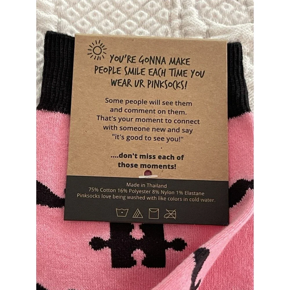 The Earth Is Full Of Good Pink Socks #PinkSocks Mustache And Puzzle Piece